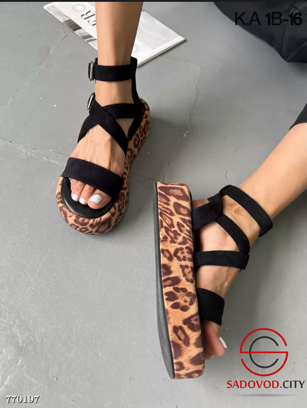 Женские летние босоножки с леопардовым принтом - Bruno фото 2
