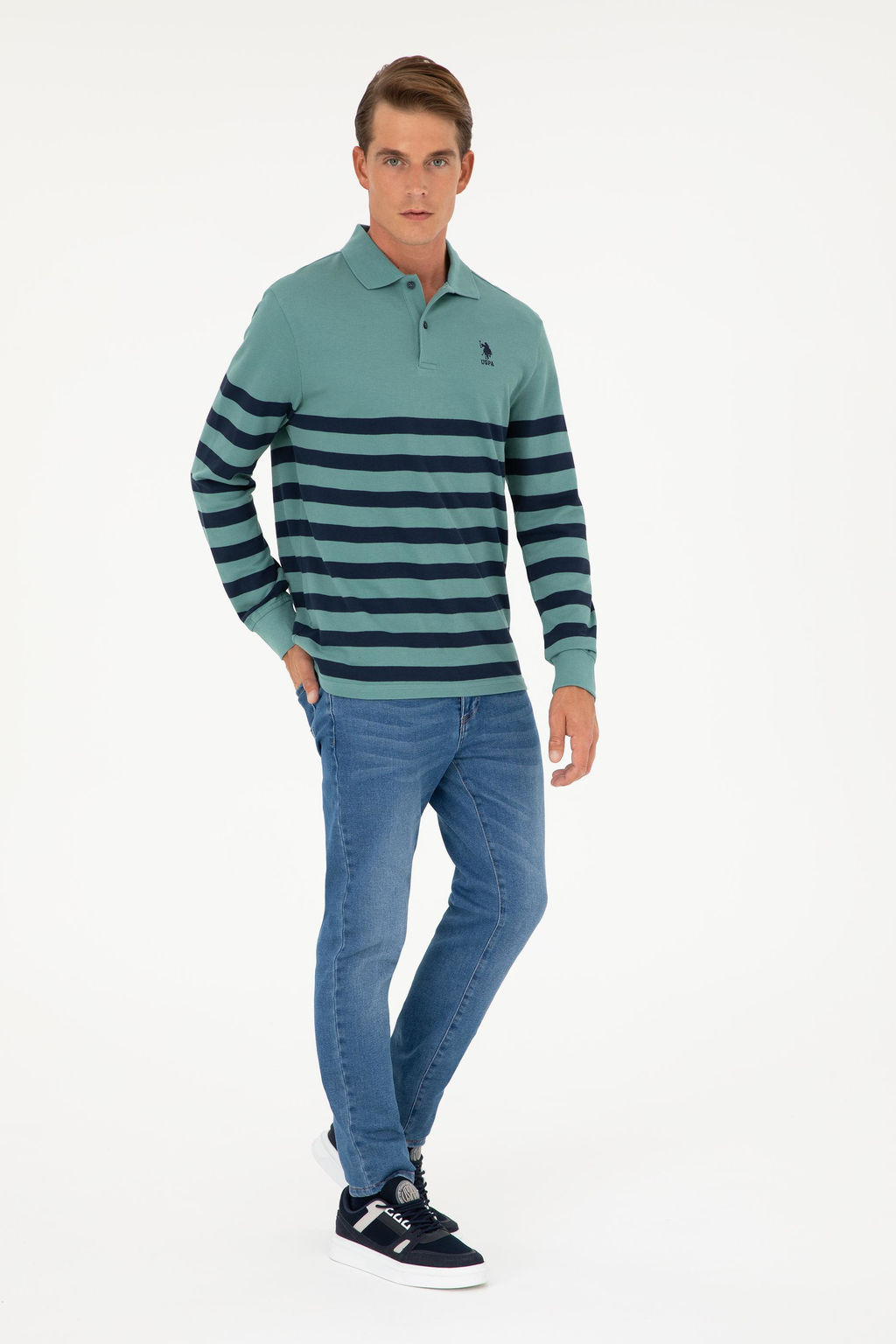 Свитшот мужской U.S. Polo Assn. хлопок мятный фото 4