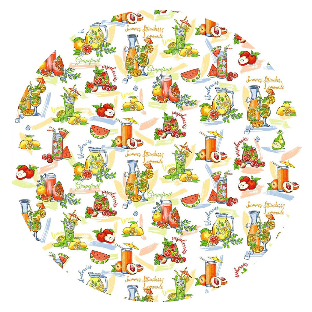 Скатерть д146см Лимонад, диаметр стола до 105см, на 6 персон, хлопок Комфорт 171г/м2, упаковка классическая 28х41см, Домашняя мода (Россия)  фото 2