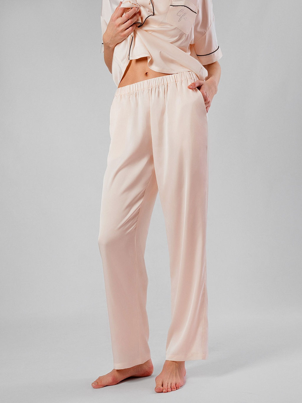 Пижама домашняя Indefini рубашка и брюки из полиэстера  фото 4