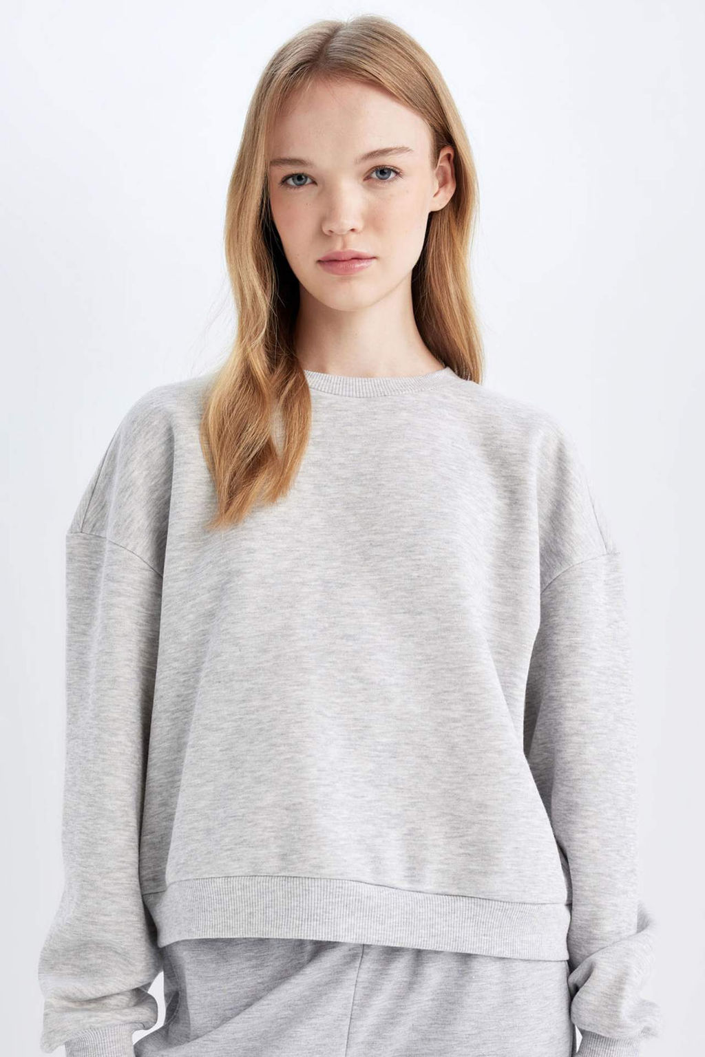 Regular Fit Bisiklet Yaka Kal?n Basic Duz Sweatshirt - Defacto фото 4