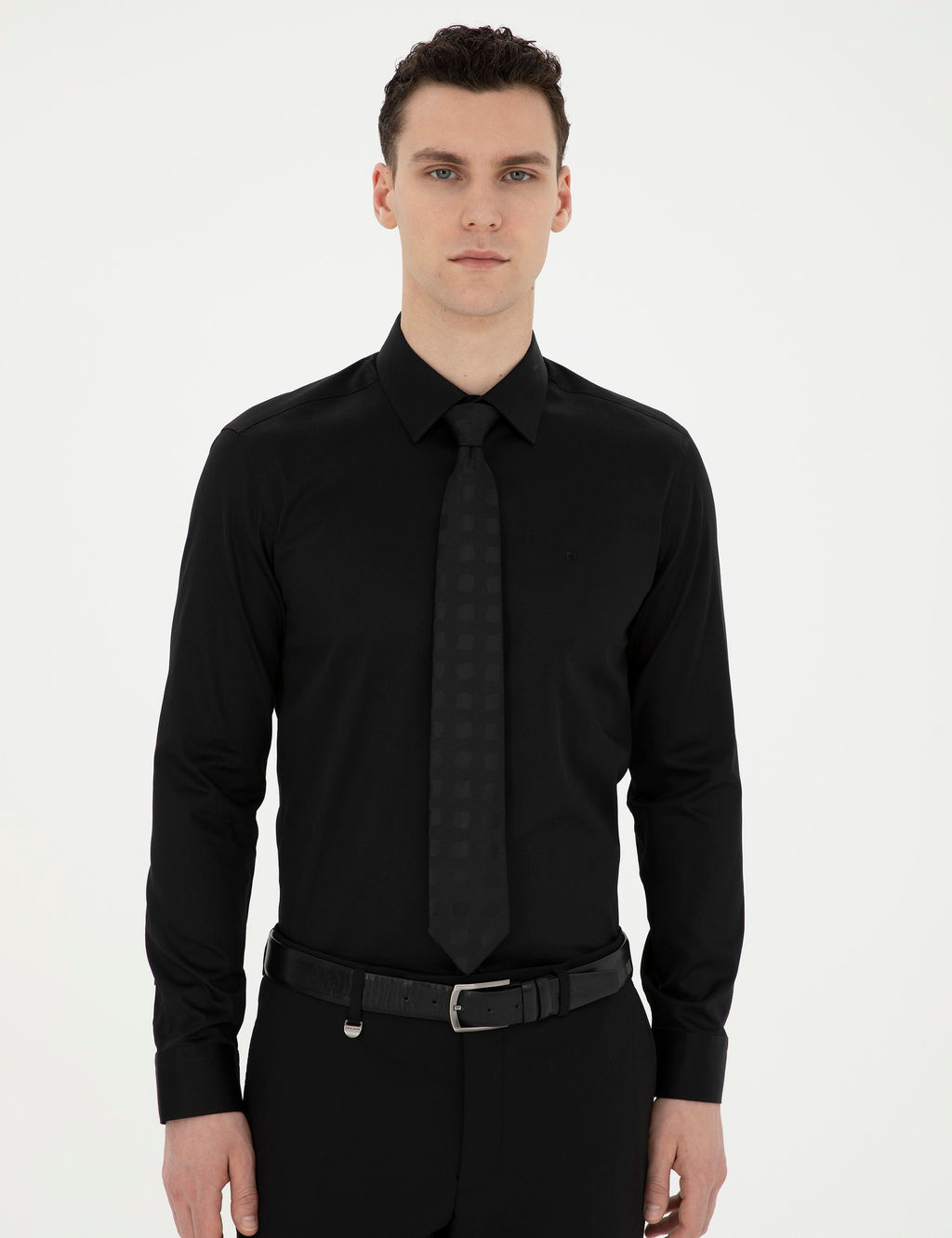 Siyah Slim Fit Uzun Kollu Basic G_mlek - Pierre cardin фото 10