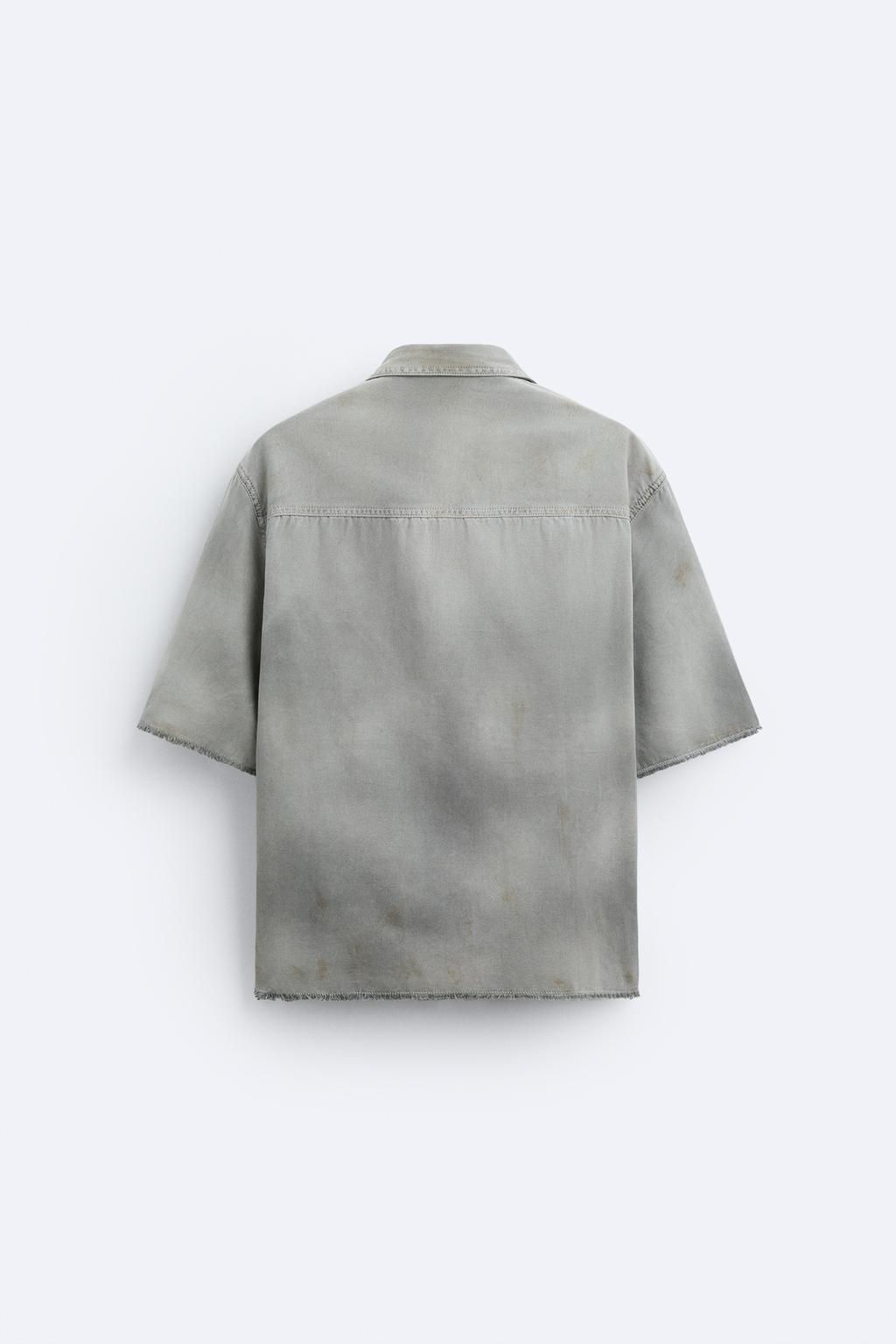 ACID WASH DENIM GOMLEK - Zara фото 7