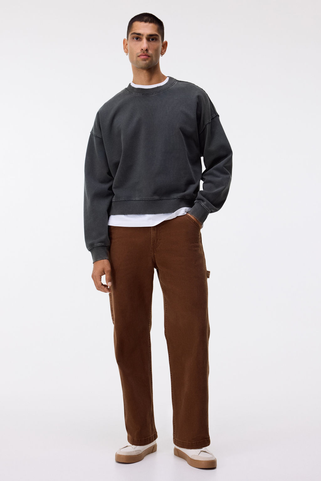 Sudadera con efecto lavado Oversized Fit - H&m фото 4