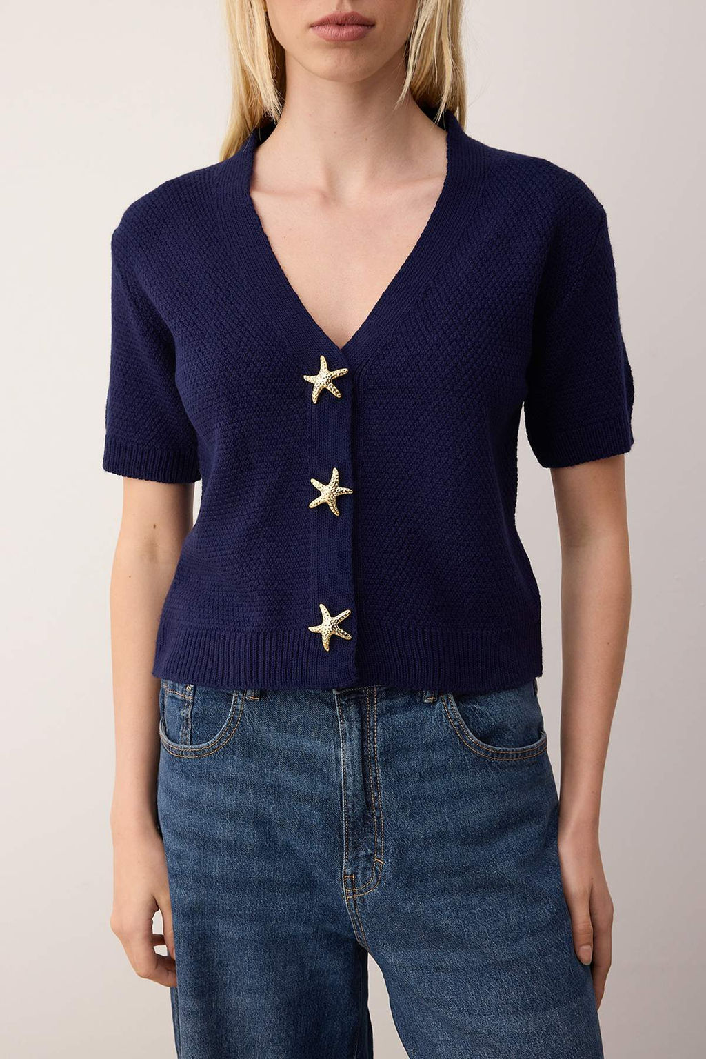 Lacivert Dugme Aksesuar Detayl? Triko H?rka TWOAW26HI00266 - Trendyolmilla фото 3