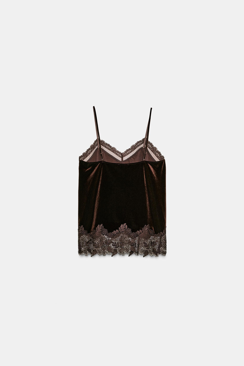 VELVET LACE CAMISOLE TOP - Zara фото 6