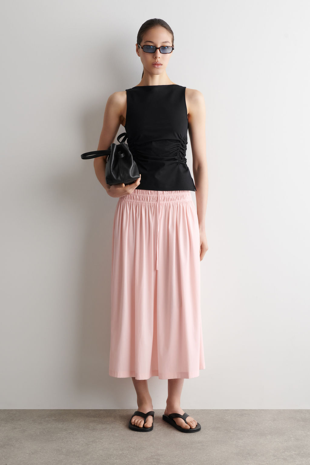 RUCHED-WAIST MIDI SKIRT - H&m фото 3