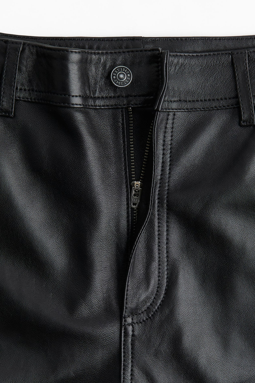 Pantalon tobillero de piel - H&m фото 6