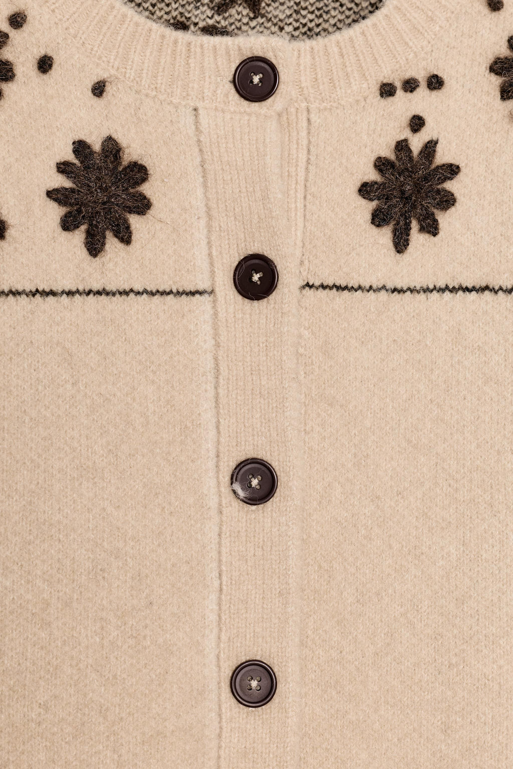 WOOL AND ALPACA BLEND CARDIGAN WITH EMBROIDERED FLOWERS AND BELT - Zara фото 7