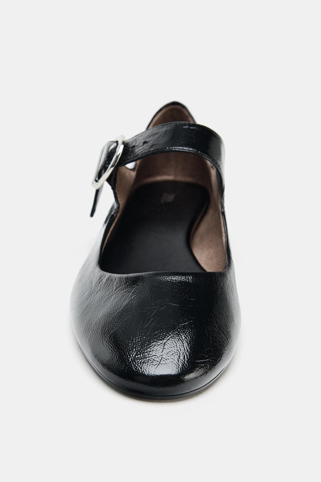 LEATHER BUCKLE BALLET FLATS - Zara фото 3