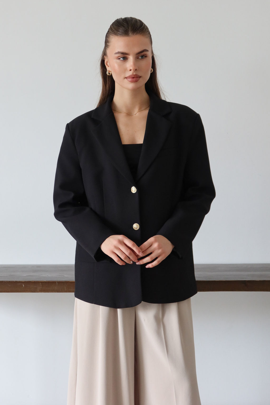 Siyah Normal/Regular Kal?p Dokuma Blazer Ceket TWOAW26BC00040