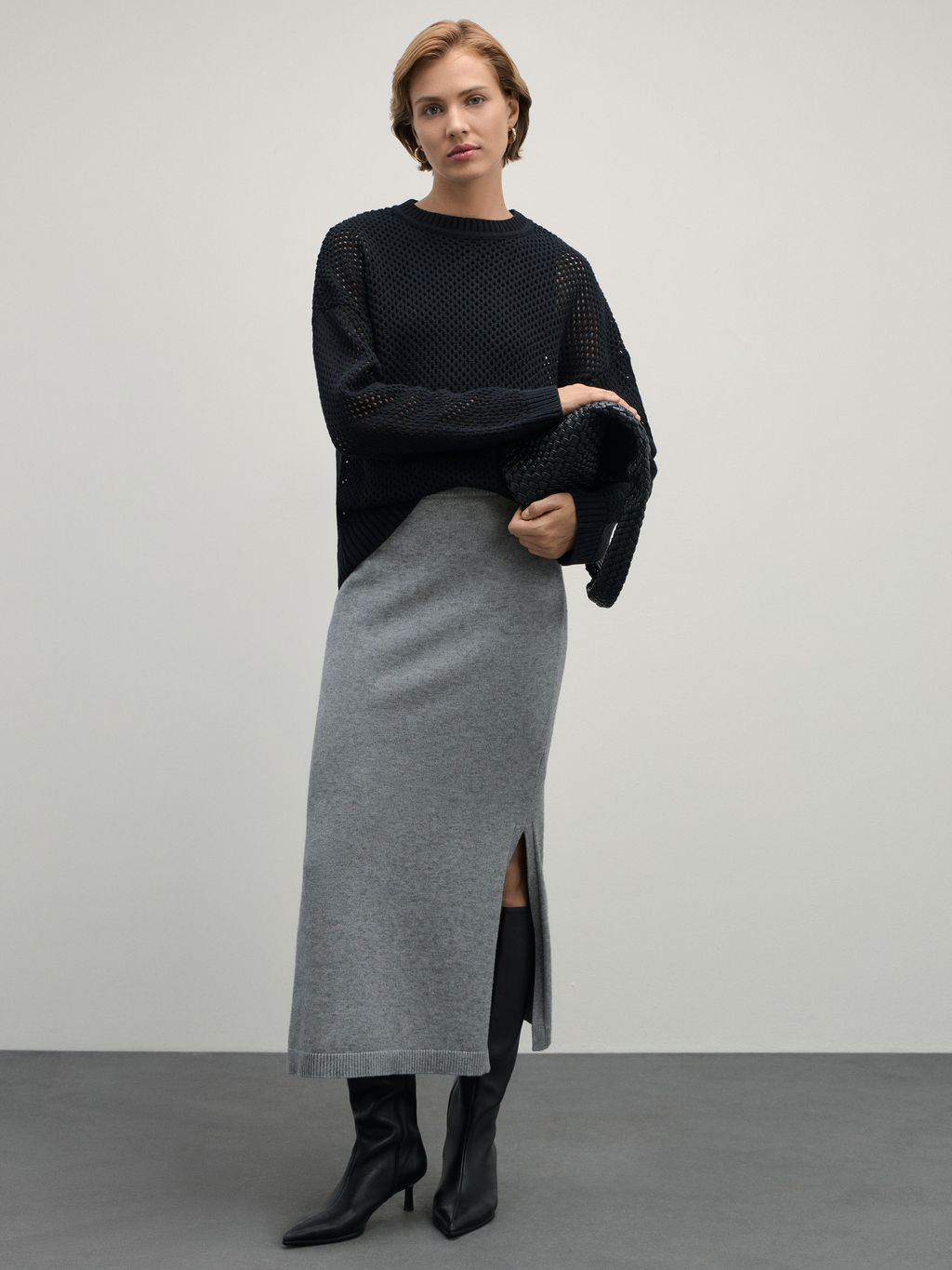 Джемпер ажурный из хлопка / Zarina  фото 2