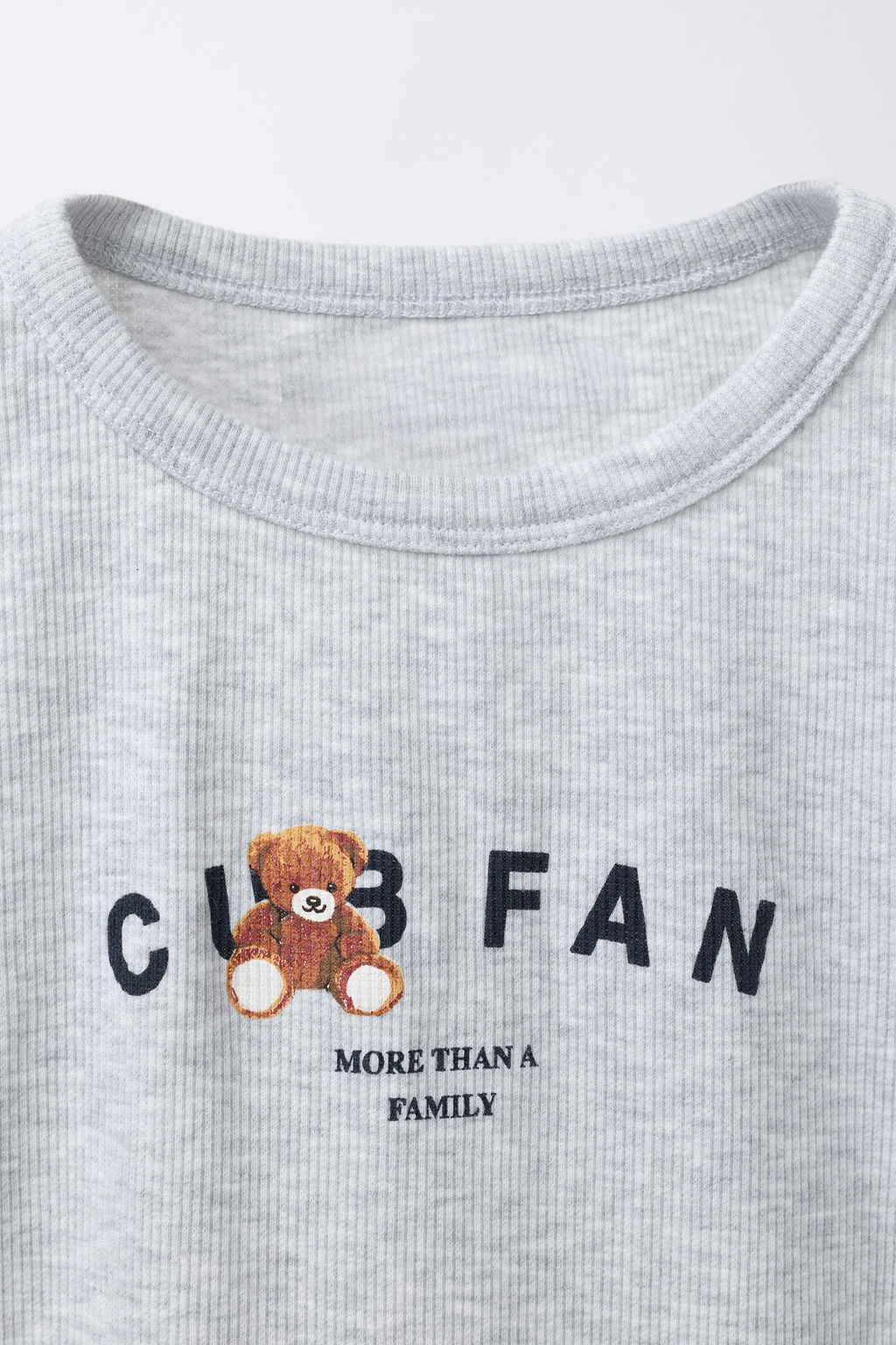 CAMISETA RIB ESTAMPADO OSO / Gris vigor? - Zara фото 3