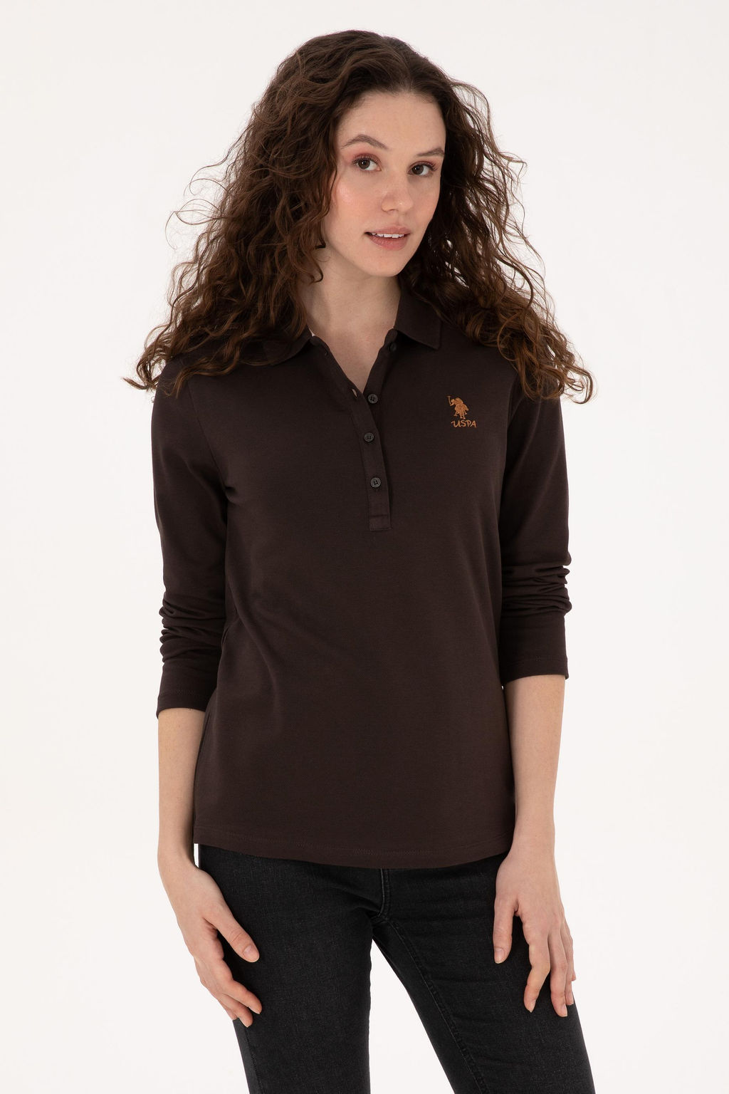 Kad_n Koyu Kahverengi Basic Sweatshirt - U.s. polo assn фото 3