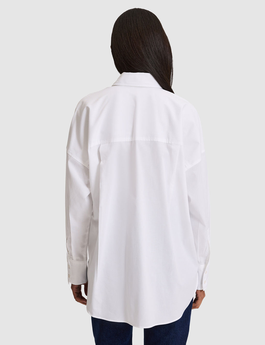 Beyaz Oversize Uzun Kollu G_mlek