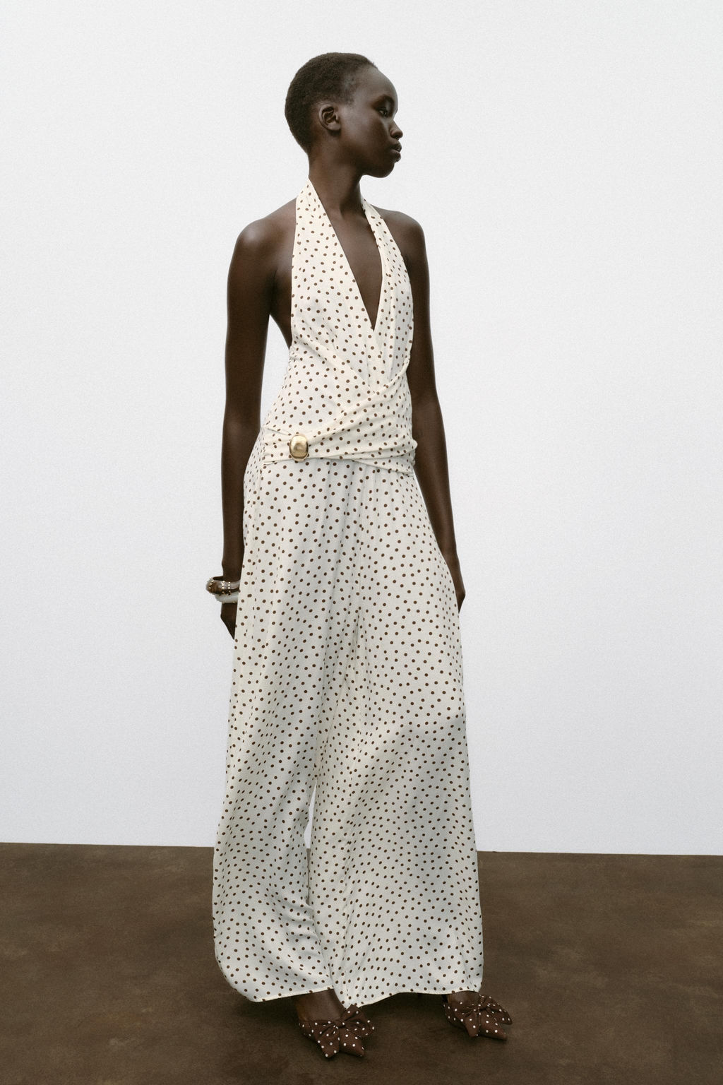 HALTER JUMPSUIT WITH POLKA DOTS - Zara фото 9