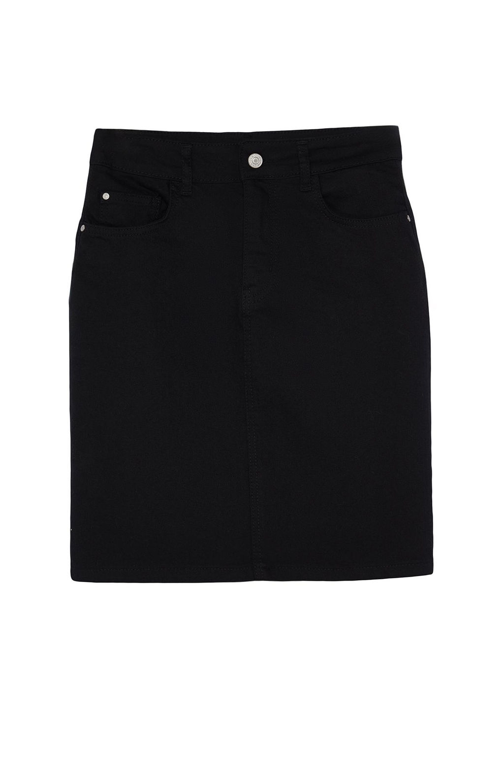 Siyah Gabardin Dokuma Mini Boy Etek TWOSS24ET00243