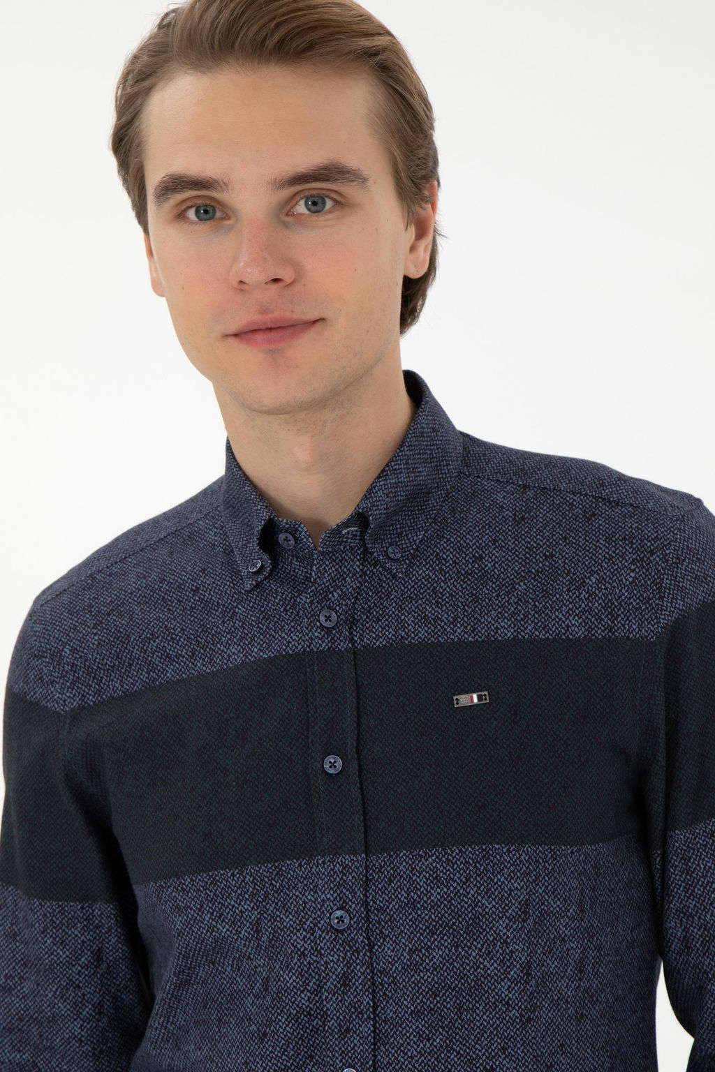 Мужская темно-синяя рубашка с длинным рукавом Неожиданная скидка в корзине - U.s. polo assn фото 2