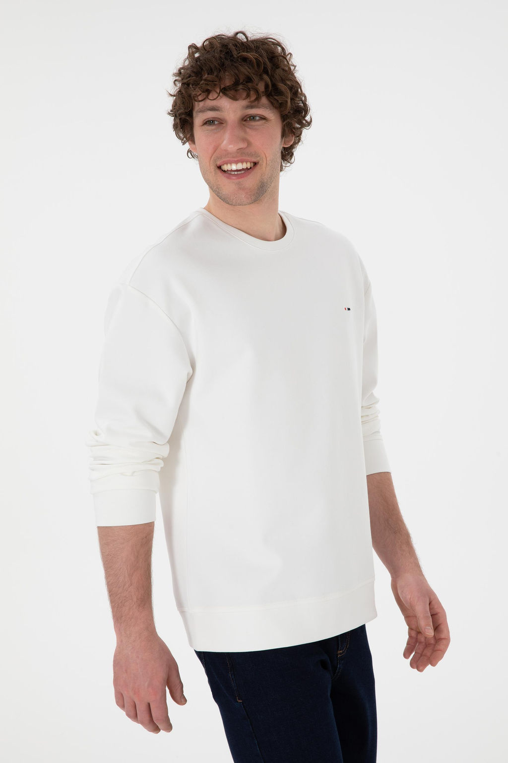 Erkek Comfort Fit Bisiklet Yaka Ekru Sweatshirt Sepette S_rpriz _ndirim - U.s. polo assn фото 3
