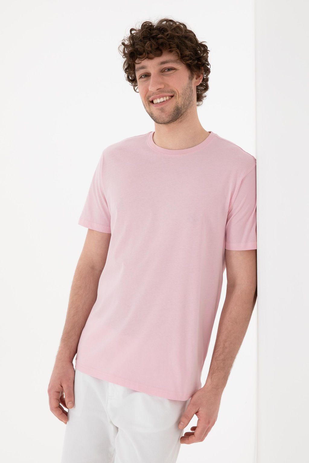 Erkek Regular Fit Bisiklet Yaka A__k Pembe Basic Ti__rt Sepette S_rpriz _ndirim - U.s. polo assn фото 2