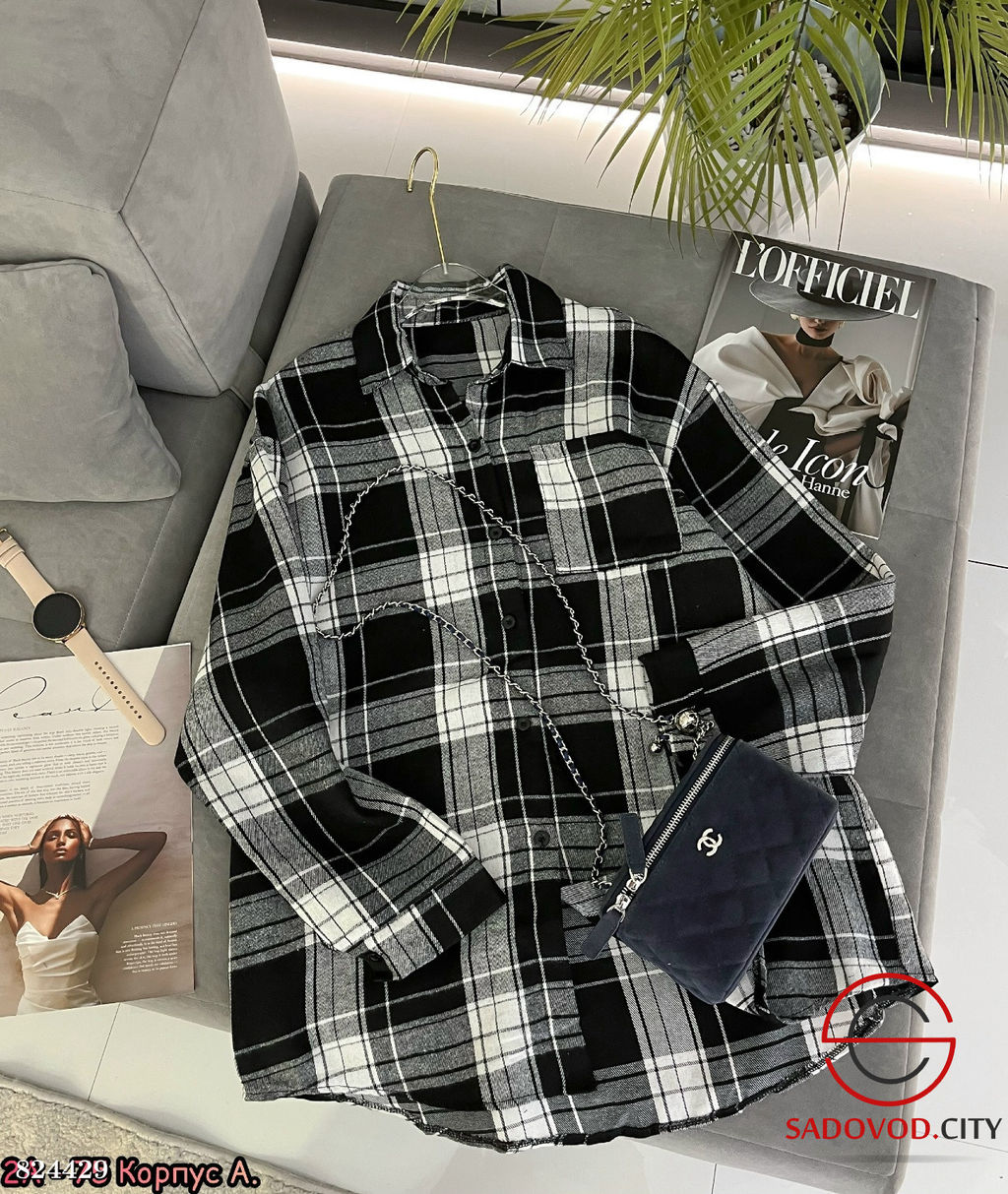 Рубашка женская в клетку