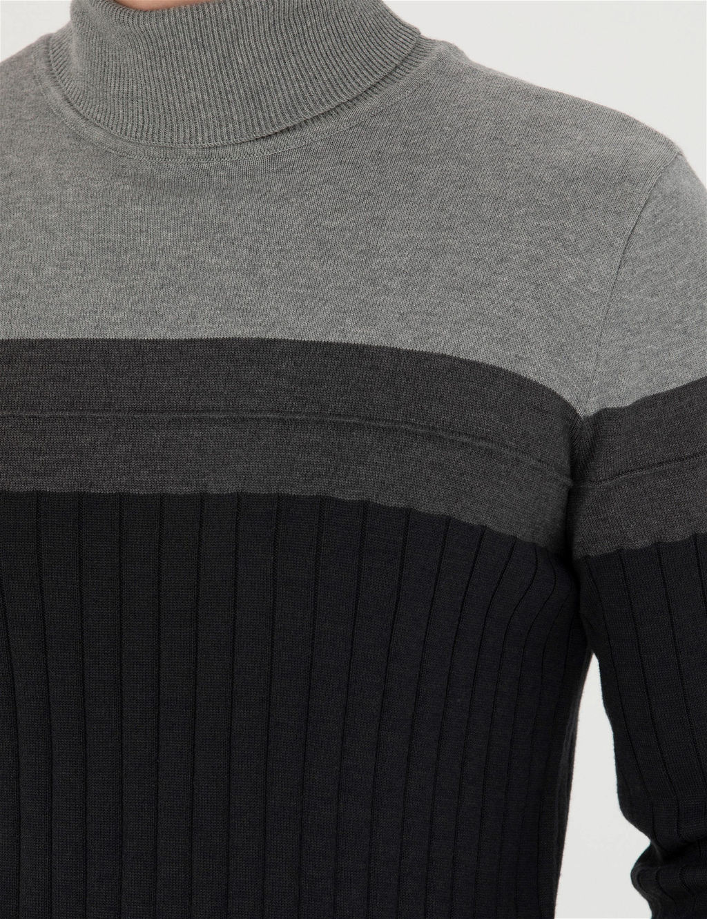 Antrasit Melanj Slim Fit Bal_k__ Yaka Triko Kazak - Pierre cardin фото 7