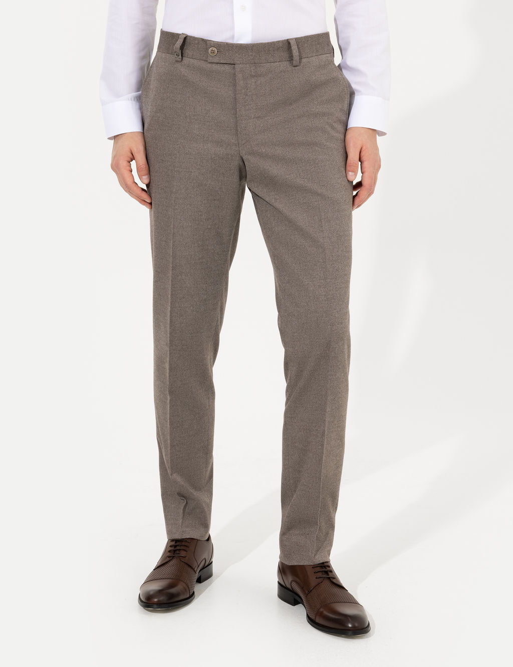A__k Kahverengi Slim Fit Kuma_ Pantolon