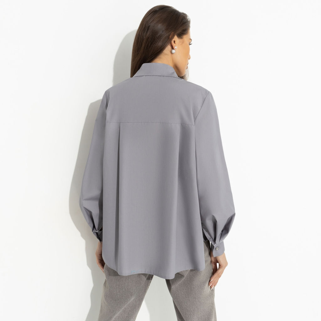 Рубашка свободная с контрастными вставками Говорите обо мне (мятный) - Charutti фото 11