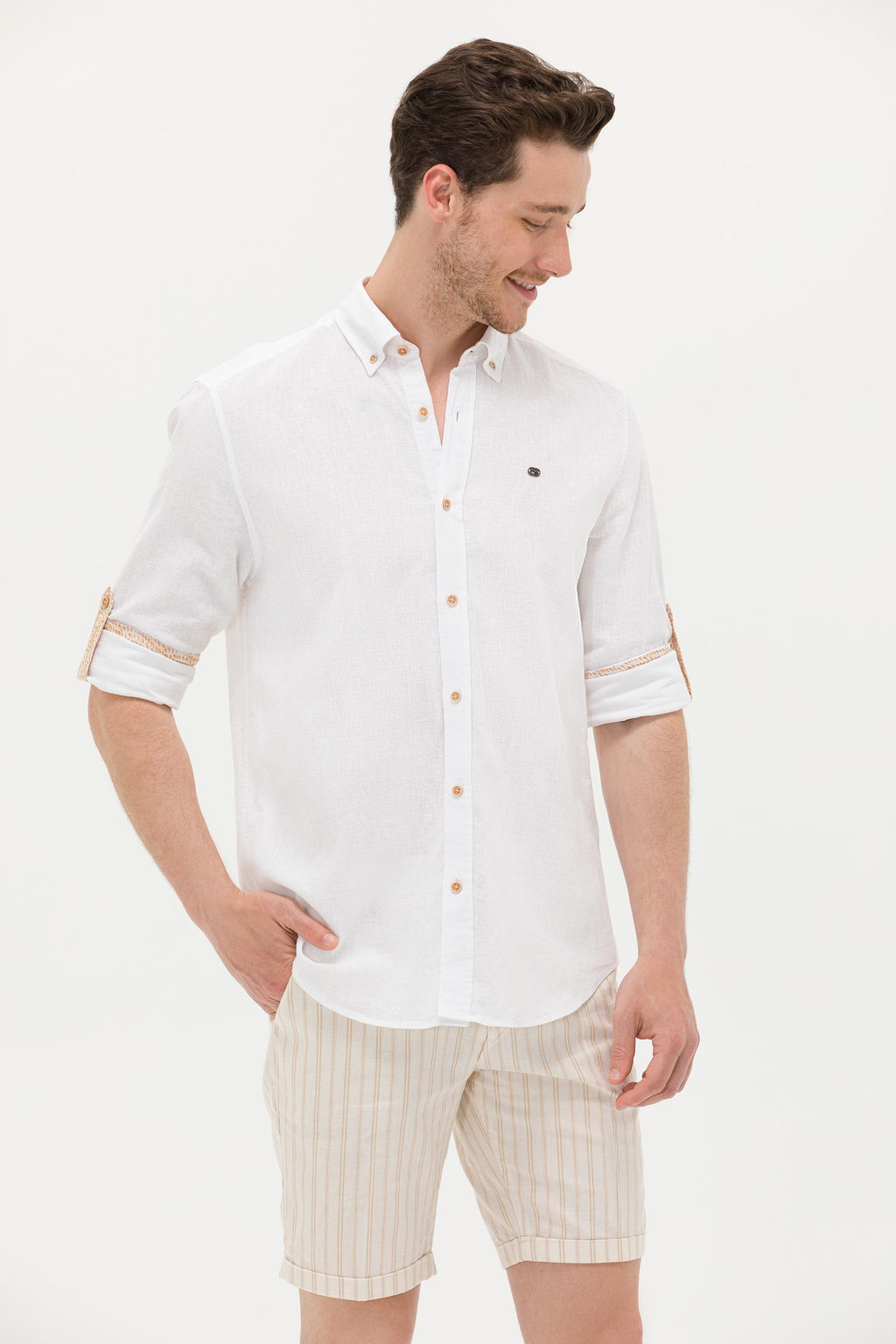 U. S. Polo Assn Мужская рубашка светло-коричневого цвета с длинным рукавом Неожиданная скидка в корзине - U.s. polo assn фото 10