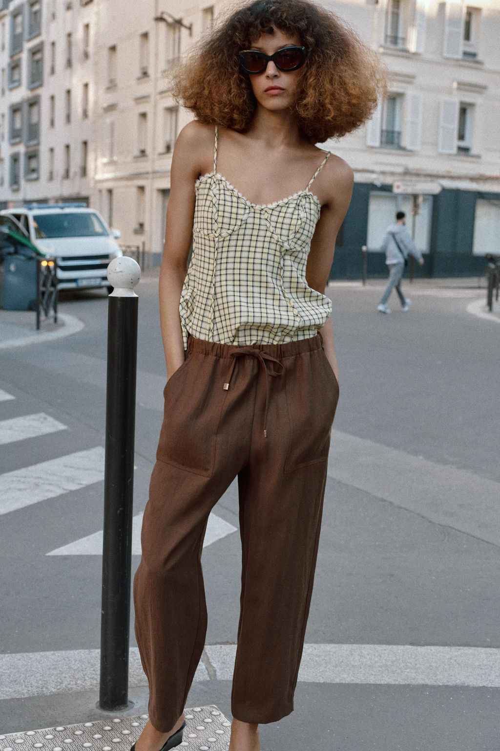 PANTAL?N CINTURA EL?STICA / Marr?n - Zara фото 2