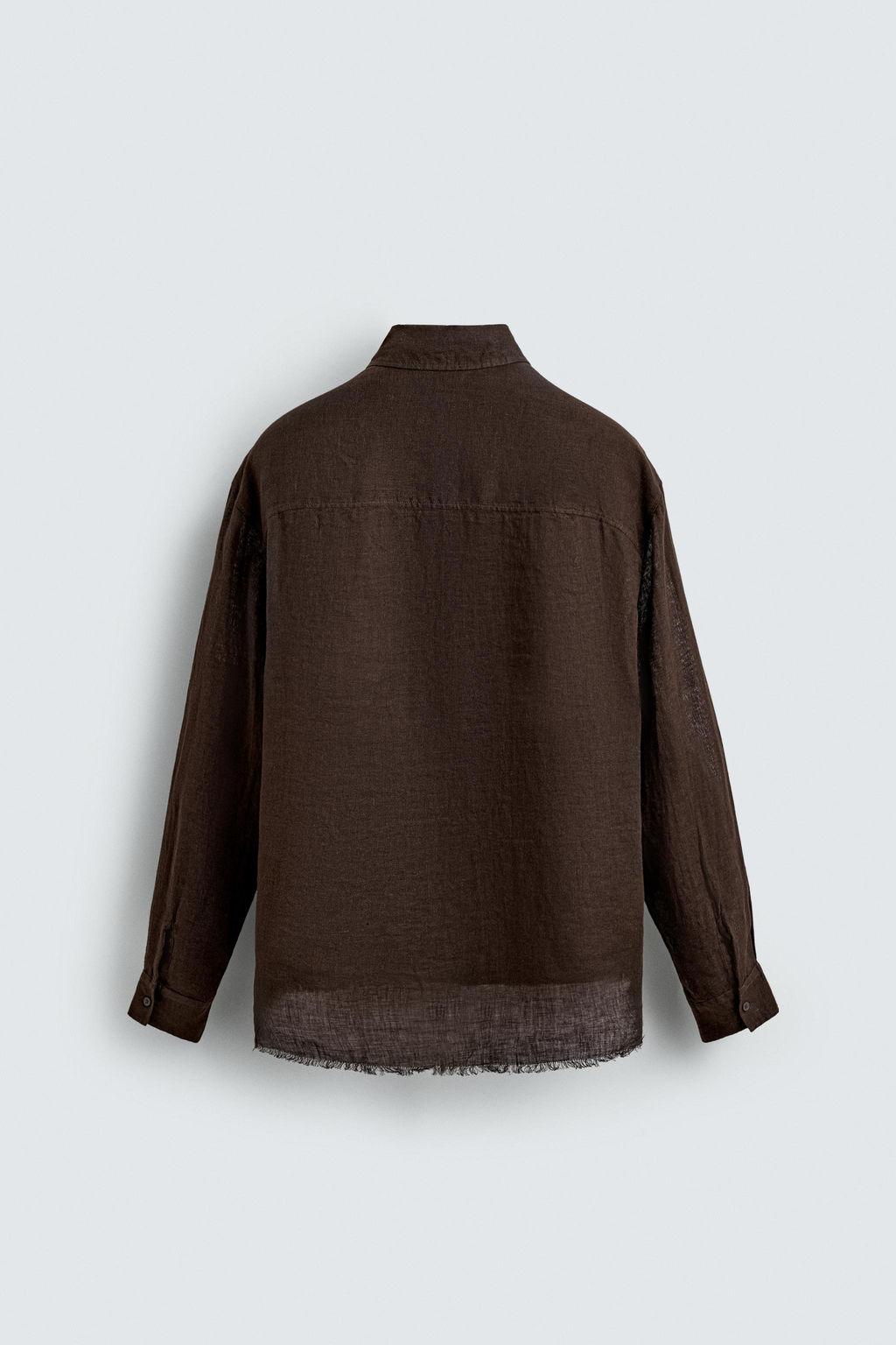 CAMISA SEMITRANSPARENTE 100% LINO / Marr?n - Zara фото 8