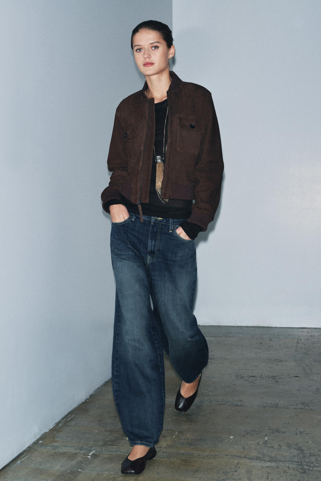 ZW COLLECTION BARREL MID-WAIST JEANS - Zara фото 4