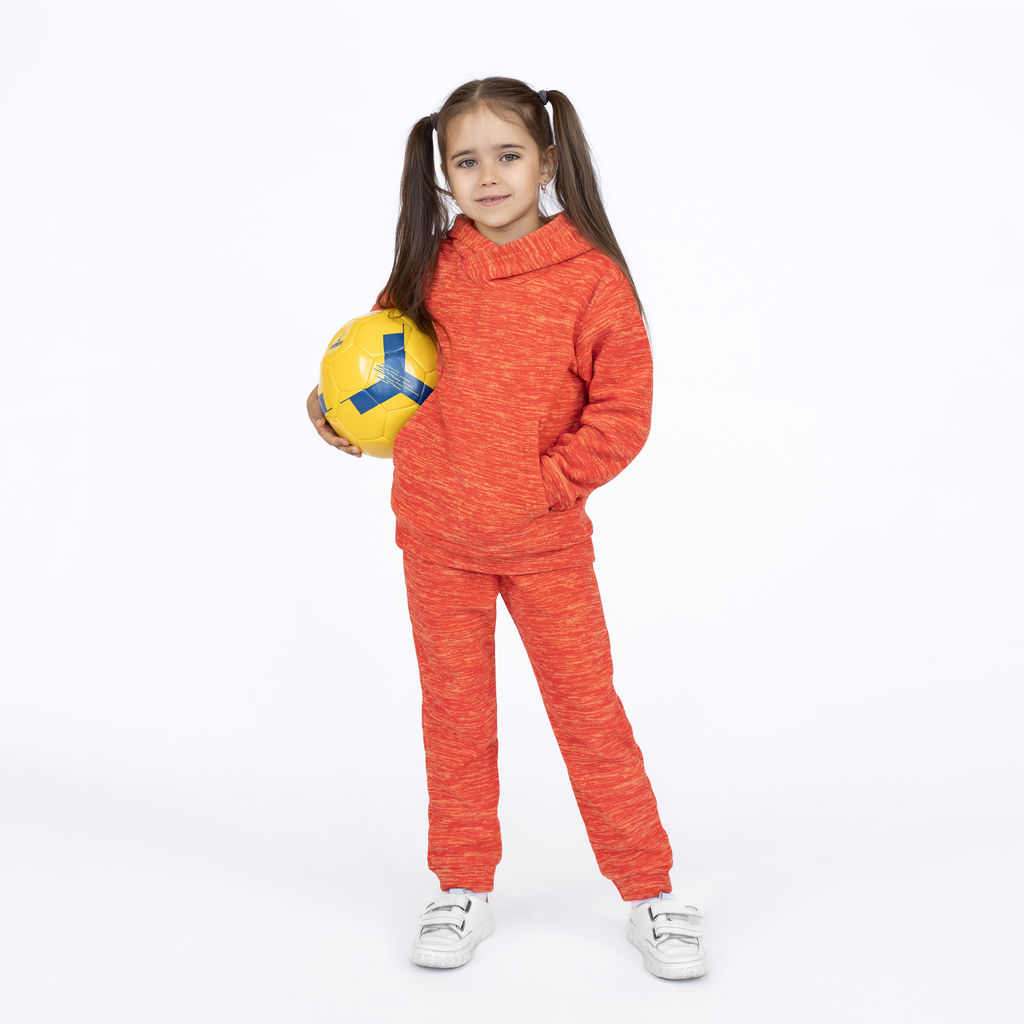 Костюм детский оранжевый флисовый 7043кт (110, 60)
