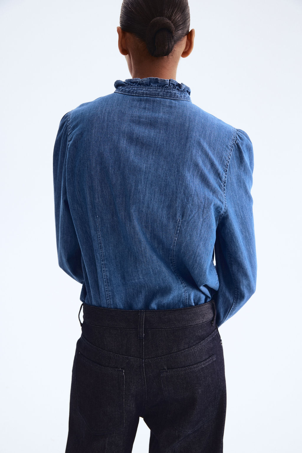 Blusa denim con volantes - H&m фото 3