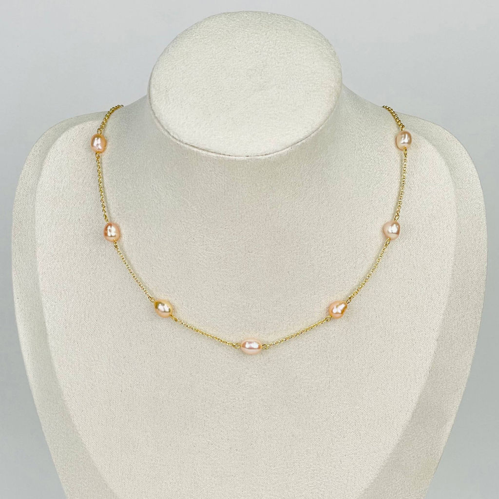 Колье на цепочке с Жемчугом 39 см +