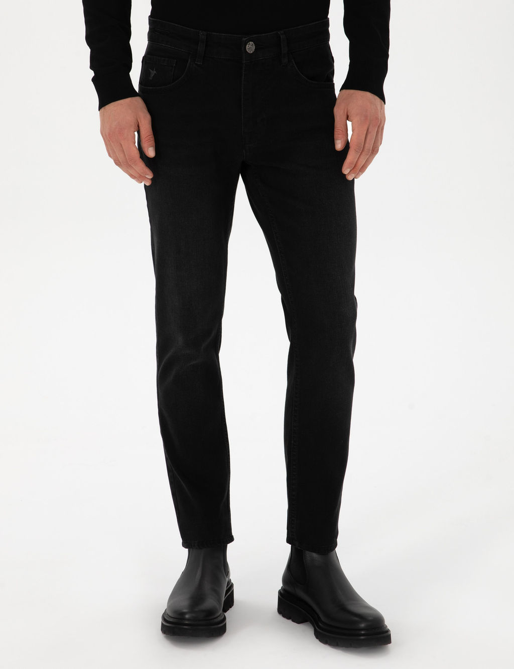 Antrasit Slim Fit Pamuk Kar___ml_ Jean Pantolon