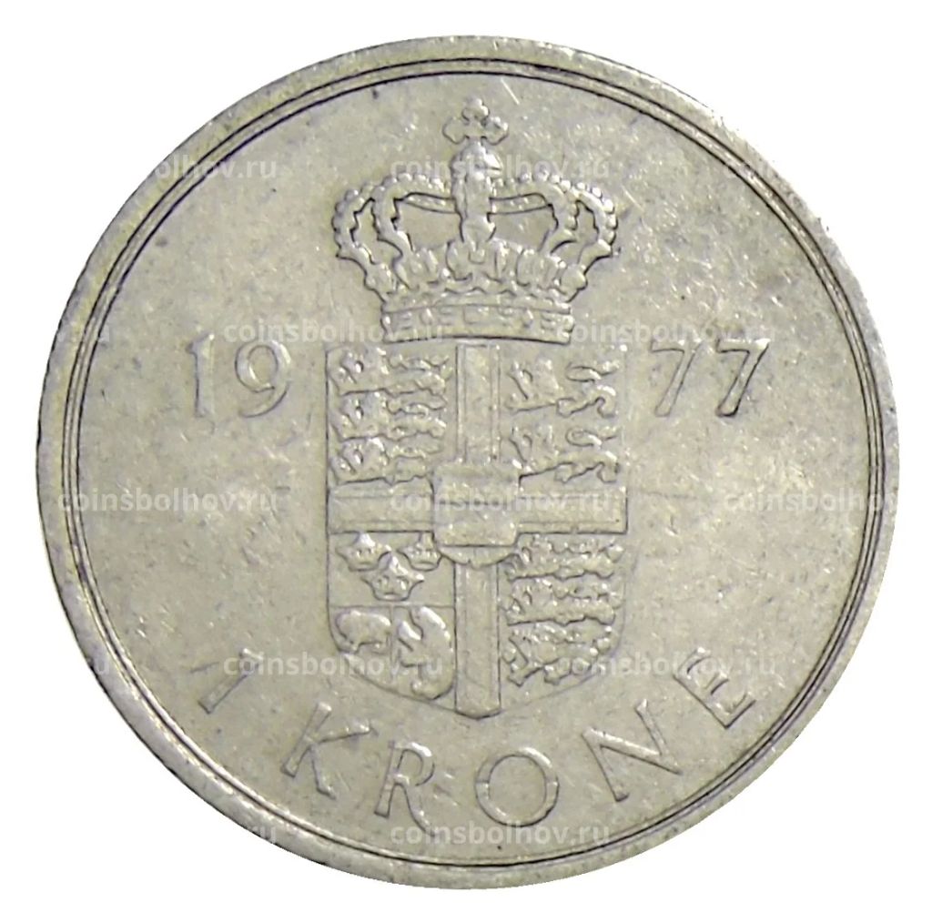 1 крона 1977 года Дания