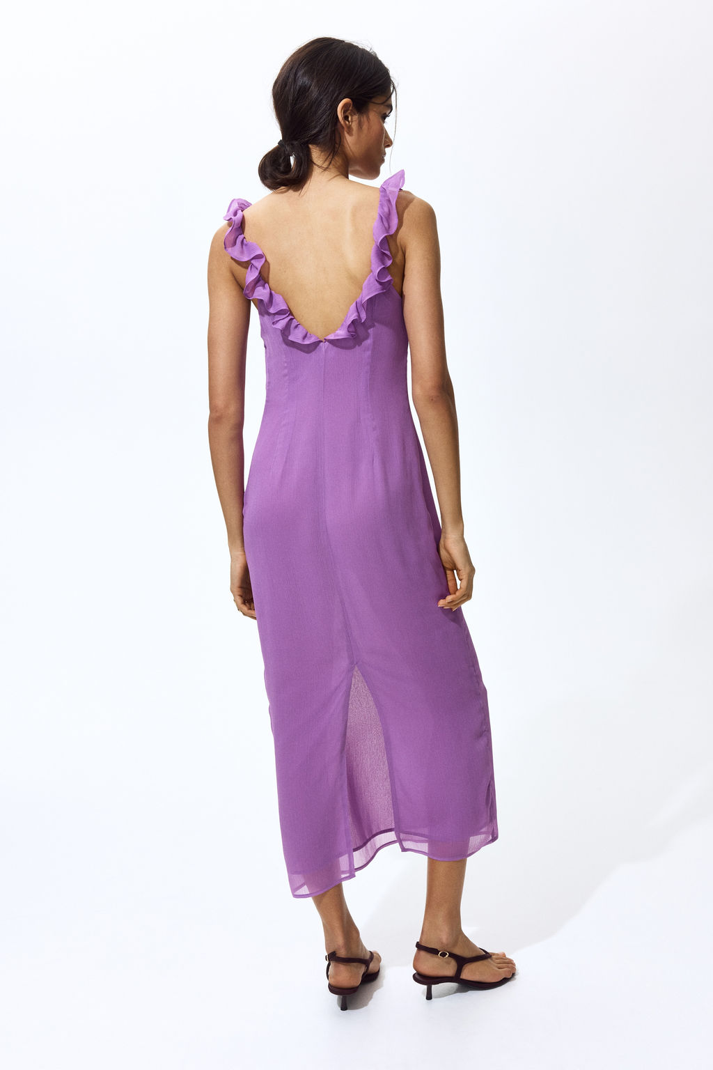 Vestido efecto arrugado con ribete de volantes - H&m фото 6