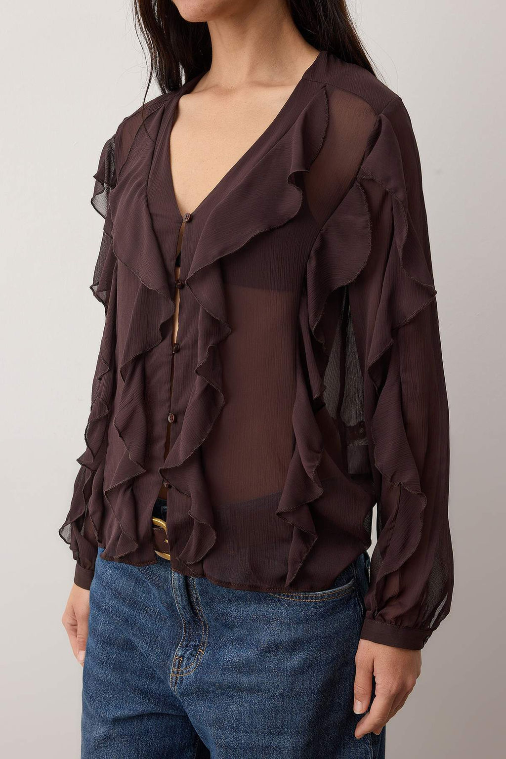 Bordo Volanl? Boho Gomlek TWOAW26GO00045