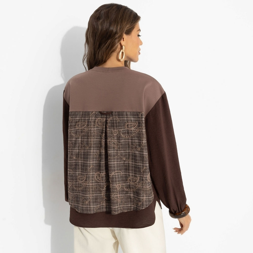Свитшот с эффектом многослойности, Стиль по-взрослому (браун, нью) - Charutti фото 5
