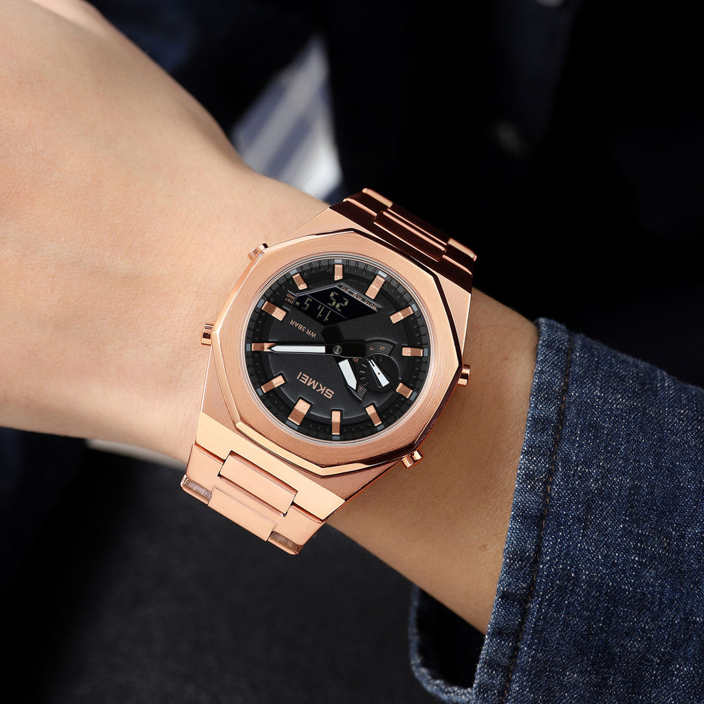 Часы наручные Skmei мужские электронные спортивные 1816rose-gold-black