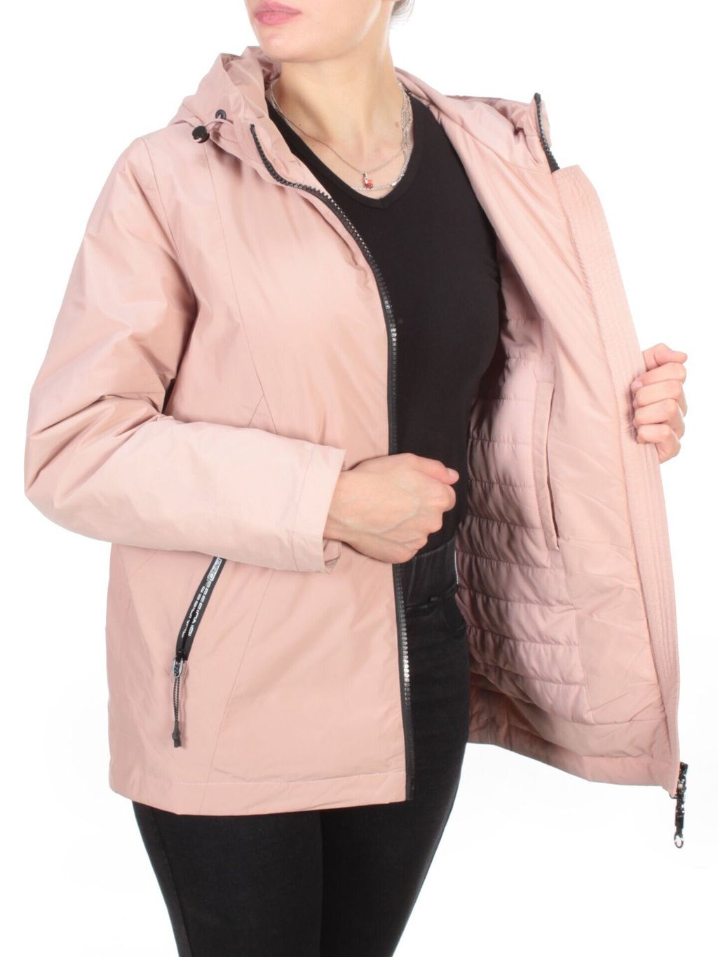 0835 PINK Куртка демисезонная женская RIKA (100 гр. синтепон) - Фабричный китай фото 6