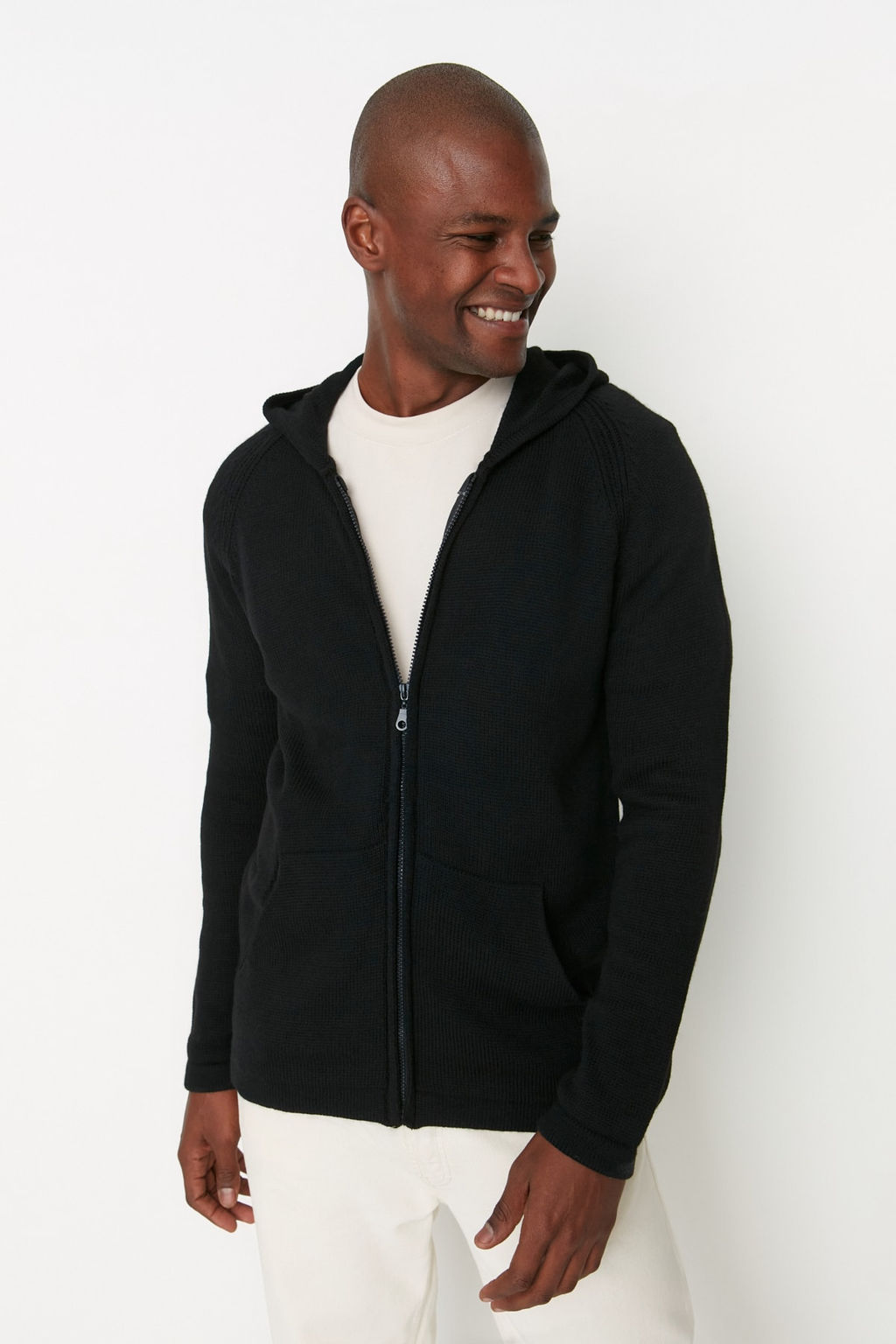 Siyah Slim Fit Kapusonlu H?rka H?rka TMNAW22HI1249 - Trendyolmilla фото 5