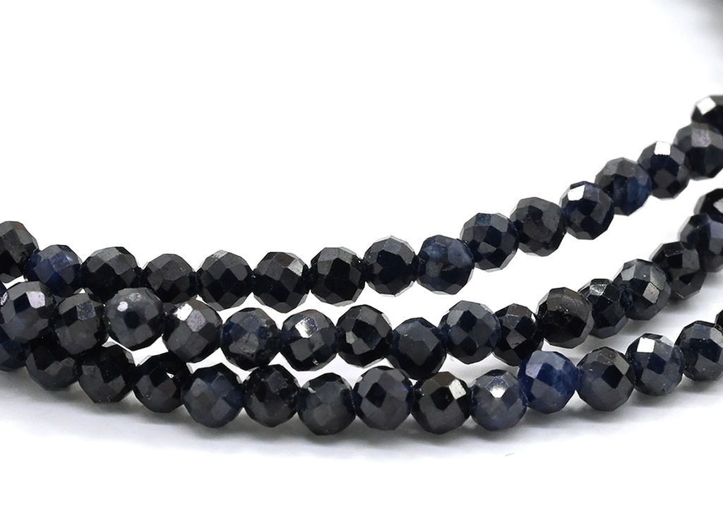 Чокер из сапфира шарик граненый 2мм, 42см Радуга камня