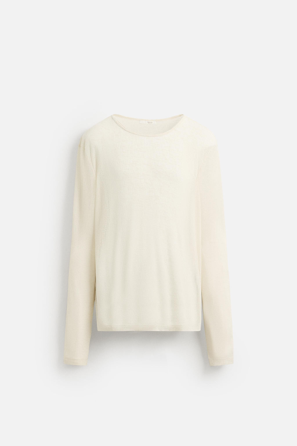 SEMI-SHEER TEXTURED T-SHIRT - Zara фото 7