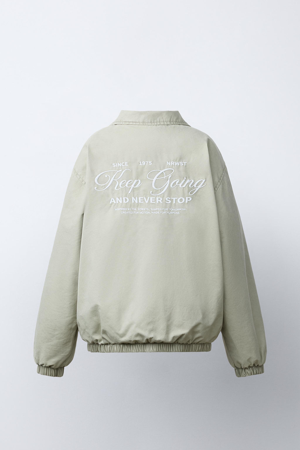 EMBROIDERED TEXT BOMBER JACKET - Zara фото 5