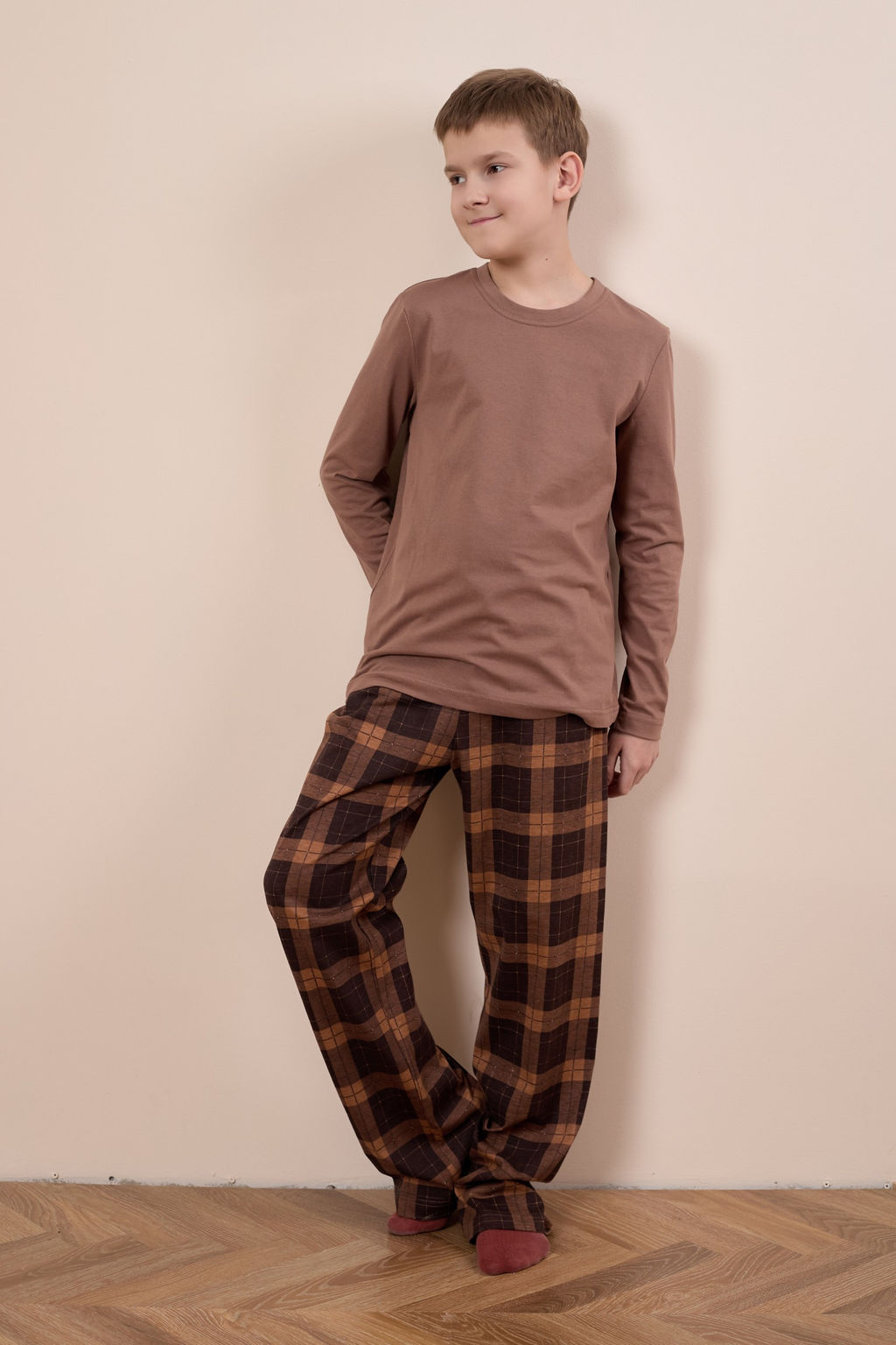 Пижама футболка с длинным рукавом и брюки М225109кк - Елена фото 5