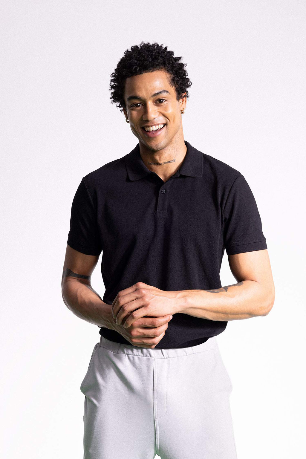 DeFactoFit Slim Fit Dar Kesim K?sa Kollu Pamuklu Sporcu Polo Tisort фото 2