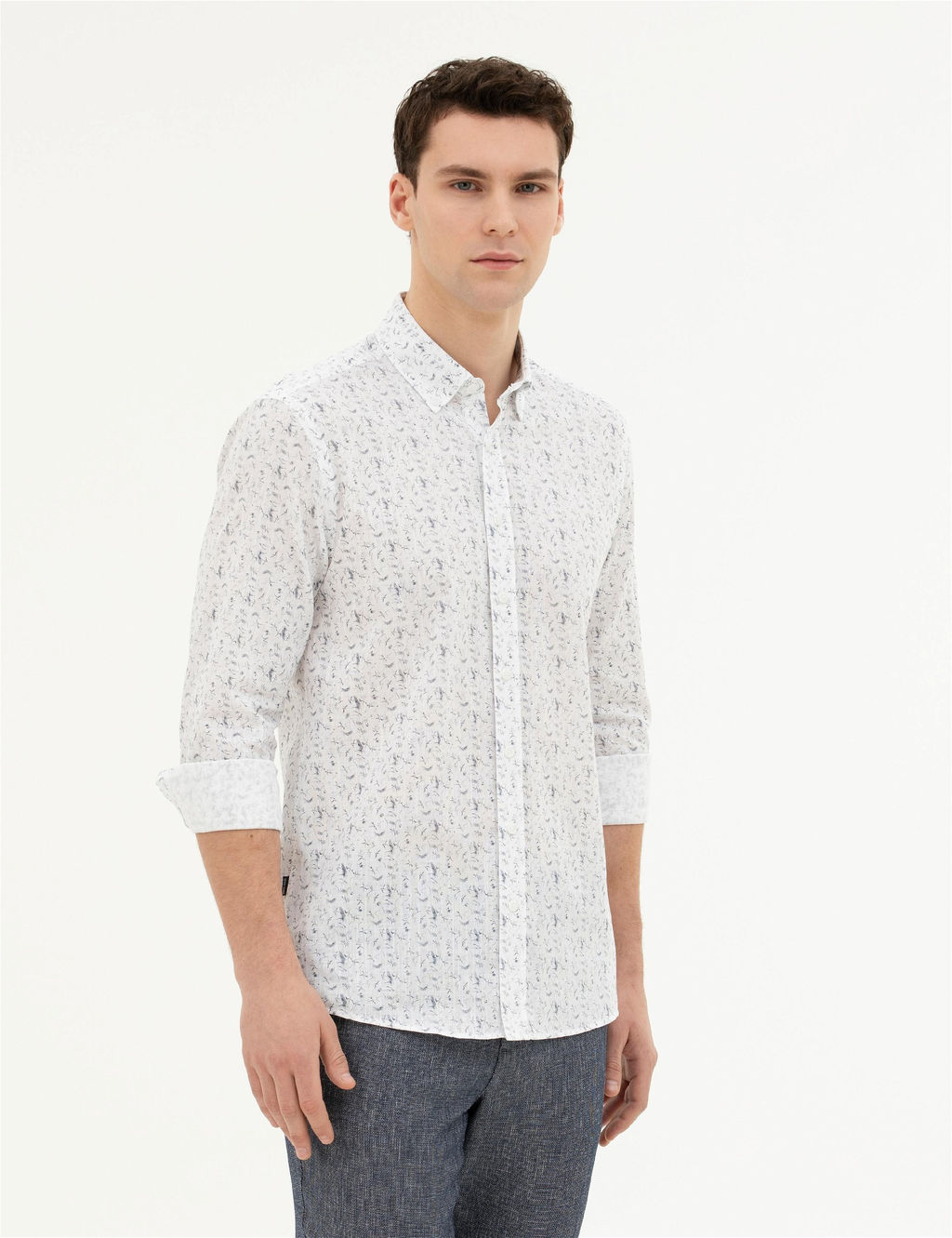 Lacivert Slim Fit Uzun Kollu G_mlek