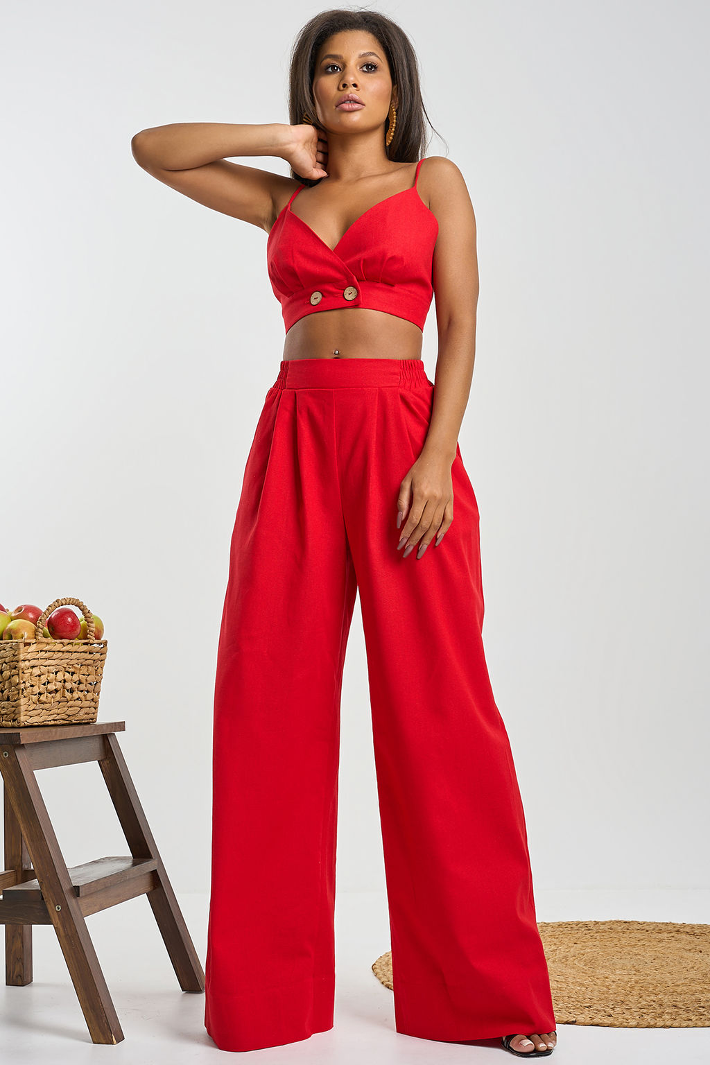 Топ льняной на регулируемых бретелях - Fly фото 14